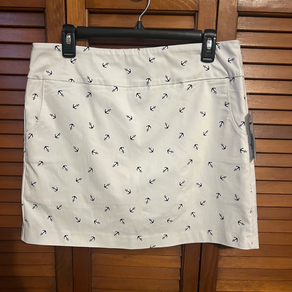 Skort White with Blue Anchors